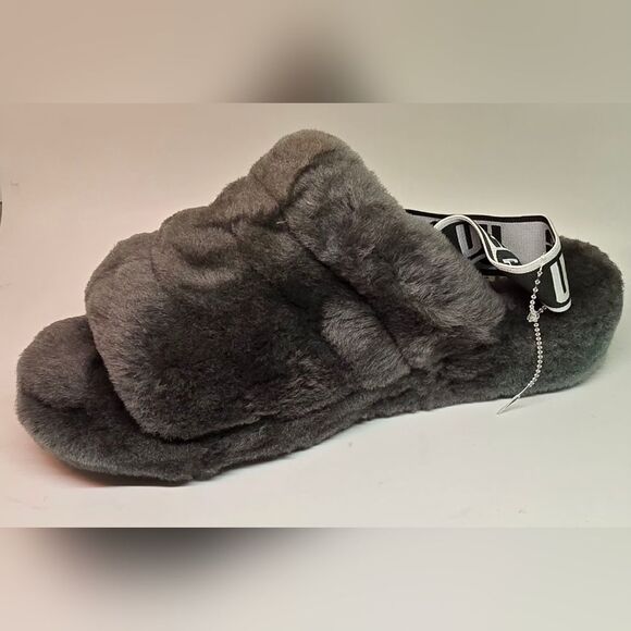 NWT UGG Charcoal Plush Women's Slippers 8 - Picture 4 of 11